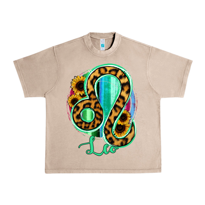 Leo Zodiac Sign Sunflower Leopard Serape Urban Heavy Tee by RanaPortraitStore | Teevron
