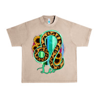 French Oak Leo Zodiac Sign Sunflower Leopard Serape Urban Heavy Tee - RanaPortraitStore