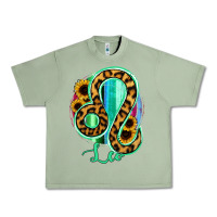 Oil Green Leo Zodiac Sign Sunflower Leopard Serape Urban Heavy Tee - RanaPortraitStore