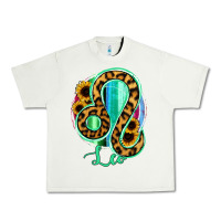 Pistachio Leo Zodiac Sign Sunflower Leopard Serape Urban Heavy Tee - RanaPortraitStore