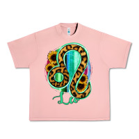 Salmon Leo Zodiac Sign Sunflower Leopard Serape Urban Heavy Tee - RanaPortraitStore