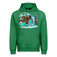 Emerald winter hearts with snowmans Urban Hoodie - AdoDesignShop