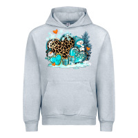Heather Grey winter hearts with snowmans Urban Hoodie - AdoDesignShop