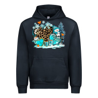 Navy winter hearts with snowmans Urban Hoodie - AdoDesignShop