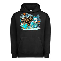 Pigment Black winter hearts with snowmans Urban Hoodie - AdoDesignShop