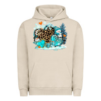 Pigment French Oak winter hearts with snowmans Urban Hoodie - AdoDesignShop