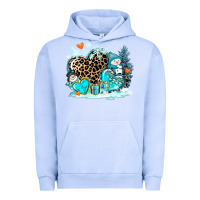 Pigment Grape Ice winter hearts with snowmans Urban Hoodie - AdoDesignShop