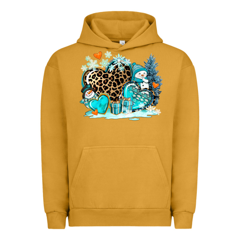 Winter Hearts With Snowmans Urban Hoodie by AdoDesignShop | Teevron
