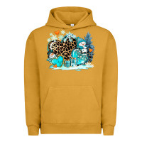 Pigment Peanut Butter winter hearts with snowmans Urban Hoodie - AdoDesignShop
