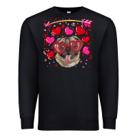 Black Valentine's day  pug Premium Sweatshirt - RanaPortraitStore