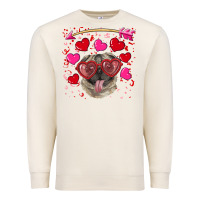 Sandshell Valentine's day  pug Premium Sweatshirt - RanaPortraitStore
