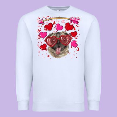 Premium Sweatshirt Valentine's day  pug