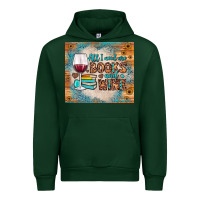 Forest Green all i need are books and wine Urban Hoodie - JahusDesignShop