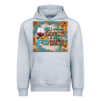 Heather Grey all i need are books and wine Urban Hoodie - JahusDesignShop