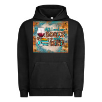 Pigment Black all i need are books and wine Urban Hoodie - JahusDesignShop