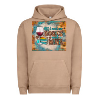 Pigment Burro all i need are books and wine Urban Hoodie - JahusDesignShop