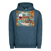 Pigment Midnight Navy all i need are books and wine Urban Hoodie - JahusDesignShop