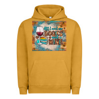 Pigment Peanut Butter all i need are books and wine Urban Hoodie - JahusDesignShop