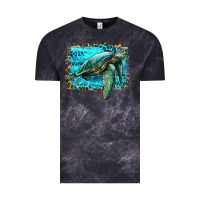 Cloud Black sea turtle with background Vintage Tee - Artiststas