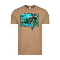 Vintage Coffee sea turtle with background Vintage Tee - Artiststas