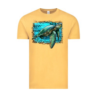 Vintage Mustard sea turtle with background Vintage Tee - Artiststas