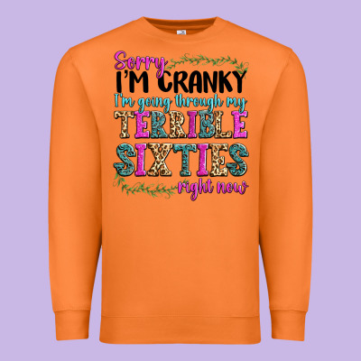 Premium Sweatshirt sorry im cranky im going through my terrible sixties right now