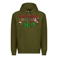 Army Green Snowflakes and Christmas cakes Premium Hoodie - JahusDesignShop