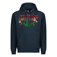 Navy Snowflakes and Christmas cakes Premium Hoodie - JahusDesignShop
