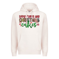 Pale Pink Snowflakes and Christmas cakes Premium Hoodie - JahusDesignShop