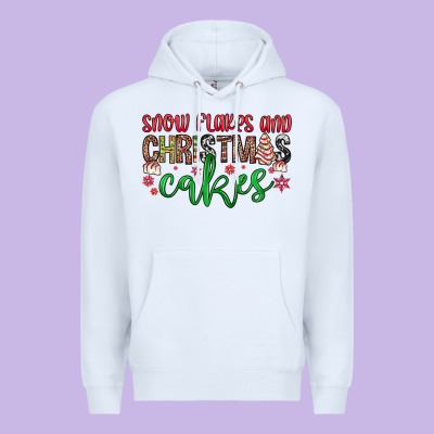Snowflakes And Christmas Cakes Premium Hoodie Designed By Jahusdesignshop