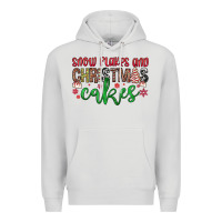 Dove Grey Snowflakes and Christmas cakes Premium Hoodie - JahusDesignShop