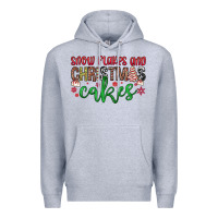 Heather Grey Snowflakes and Christmas cakes Premium Hoodie - JahusDesignShop