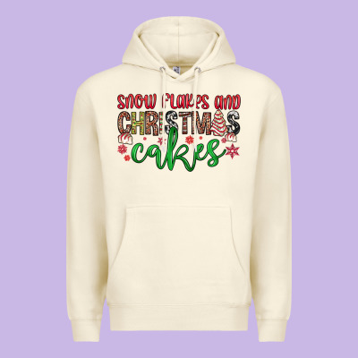 Snowflakes And Christmas Cakes Premium Hoodie Designed By Jahusdesignshop