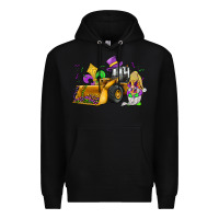 Black mardi gras gnome bulldozer Premium Hoodie - JahusDesignShop