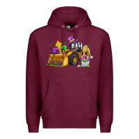 Burgundy mardi gras gnome bulldozer Premium Hoodie - JahusDesignShop