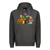 Charcoal Heather mardi gras gnome bulldozer Premium Hoodie - JahusDesignShop