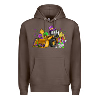 Coffee mardi gras gnome bulldozer Premium Hoodie - JahusDesignShop