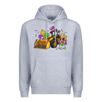 Heather Grey mardi gras gnome bulldozer Premium Hoodie - JahusDesignShop