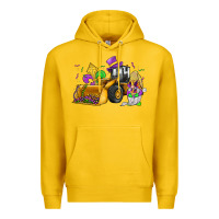Lemon mardi gras gnome bulldozer Premium Hoodie - JahusDesignShop