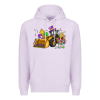 Lilac mardi gras gnome bulldozer Premium Hoodie - JahusDesignShop