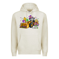Oatmeal Heather mardi gras gnome bulldozer Premium Hoodie - JahusDesignShop