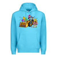 Ocean Blue mardi gras gnome bulldozer Premium Hoodie - JahusDesignShop