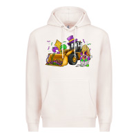Pale Pink mardi gras gnome bulldozer Premium Hoodie - JahusDesignShop