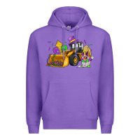 Purple mardi gras gnome bulldozer Premium Hoodie - JahusDesignShop