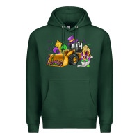 Sports Green mardi gras gnome bulldozer Premium Hoodie - JahusDesignShop