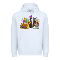 White mardi gras gnome bulldozer Premium Hoodie - JahusDesignShop