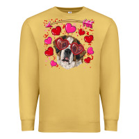 Antique Gold valentine's day  saint bernard dog Premium Sweatshirt - RanaPortraitStore