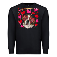 Black valentine's day  saint bernard dog Premium Sweatshirt - RanaPortraitStore
