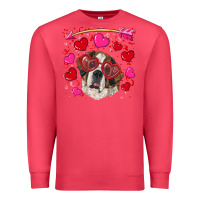 Cardinal valentine's day  saint bernard dog Premium Sweatshirt - RanaPortraitStore