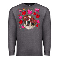 Charcoal Heather valentine's day  saint bernard dog Premium Sweatshirt - RanaPortraitStore